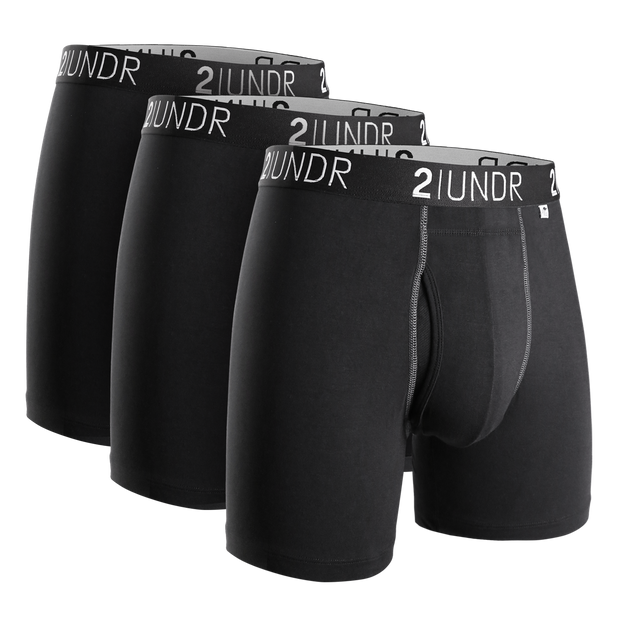 Swing Shift Boxer Brief 3 Pack Boxset - Black/Black/Black