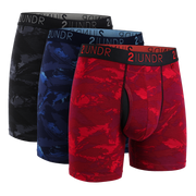 Swing Shift Boxer Brief 3 Pack Boxset - Black-Blue-Red Storm
