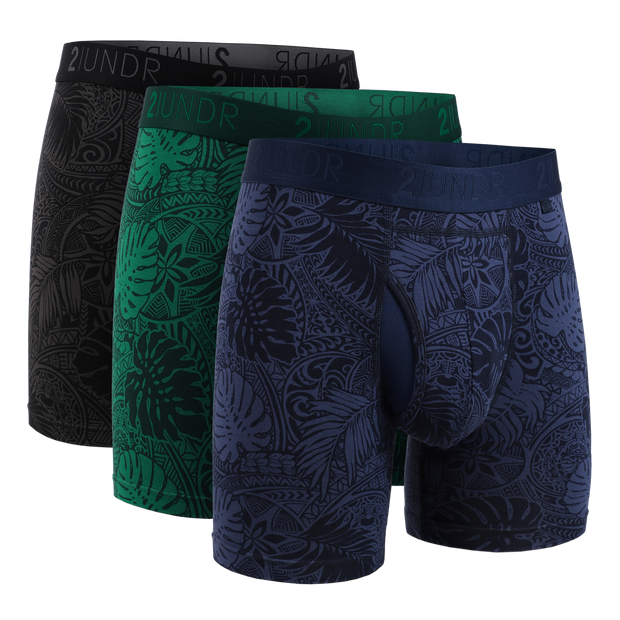 Swing Shift 6" Boxer Brief - 3 Pack Boxset - C Blue/C Black/C Green