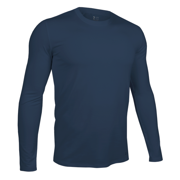 Luxury Long Sleeve Crew Tee - Pacific Navy