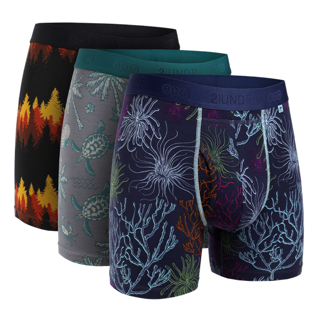 Swing Eco Shift Boxer Brief Print 3 Pack - Fir-Tortugas-Undrsea