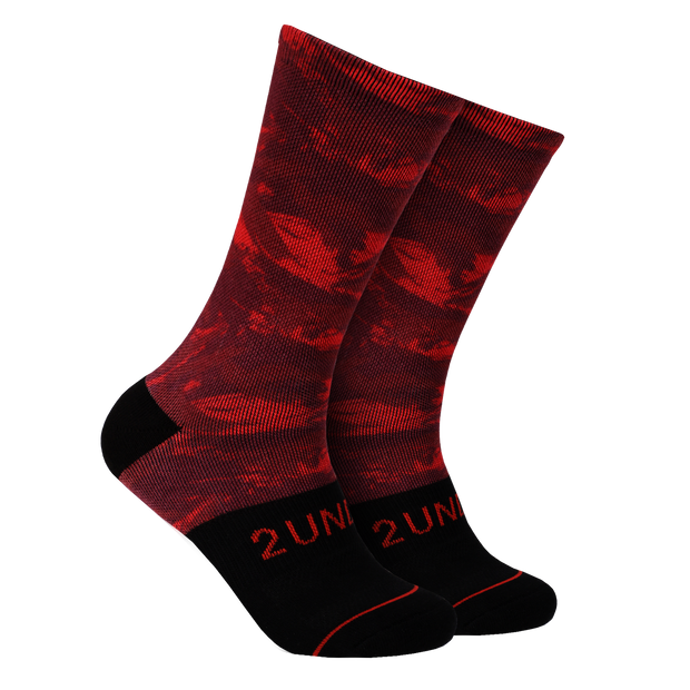Flex Printed Crew Sock - Red Storm