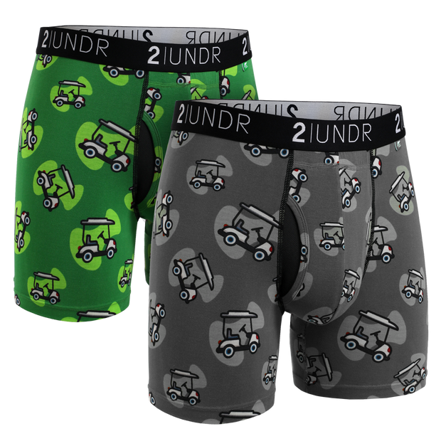 Swing Shift Boxer Brief 2 Pack - Cart Path Green - Grey