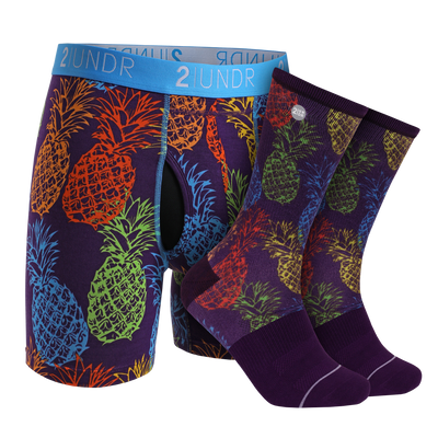 Swing Shift Boxer Brief - Groove Sock Pack - Pina Colada