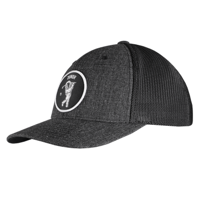 Snap Back Mesh Solid Patch Hat - Space Golf Black