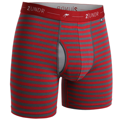 Day Shift Boxer Brief - Red/Grey Stripes