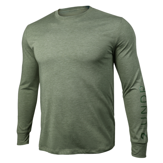 Branded All Day Long Sleeve Crew Tee - Heathered Green