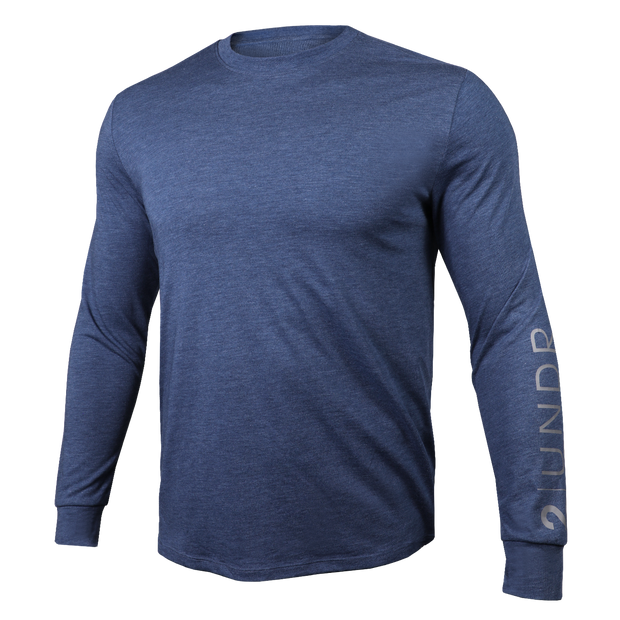 Branded All Day Long Sleeve Crew Tee - Heathered Navy