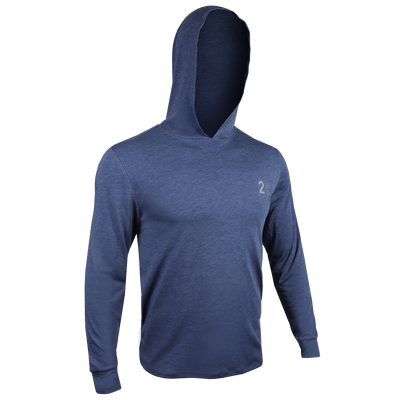 Branded All Day  LS Hooded Tee - Heathered Navy