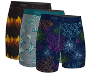 Swing Eco Shift Boxer Brief Print 3 Pack - Fir-Tortugas-Undrsea