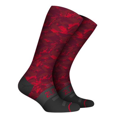 Flex Printed Crew Sock - Red Storm